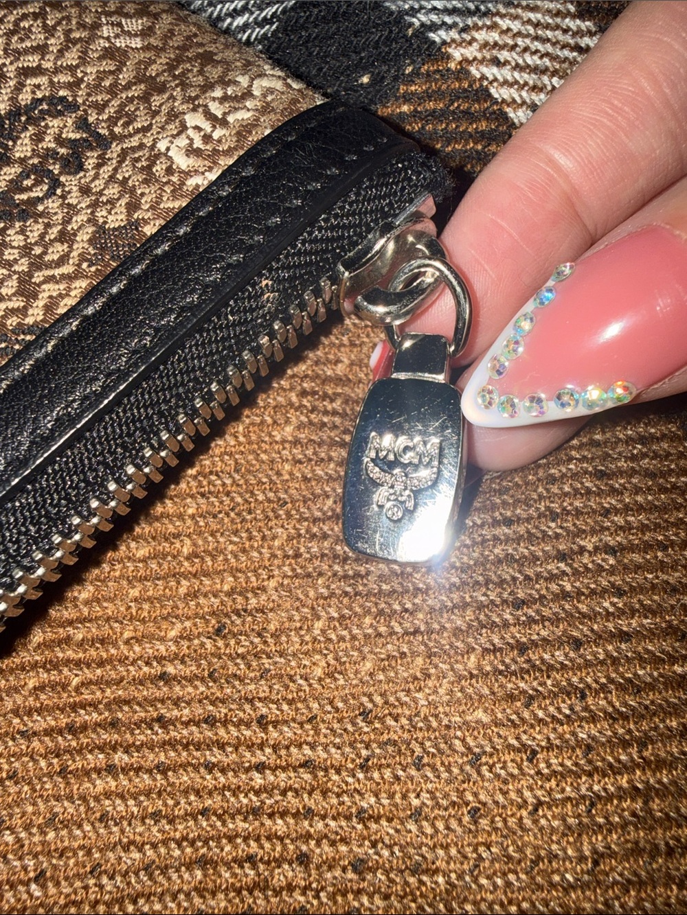 MCM  Authentic Tan Monogram Pouch - Picture 5 of 8